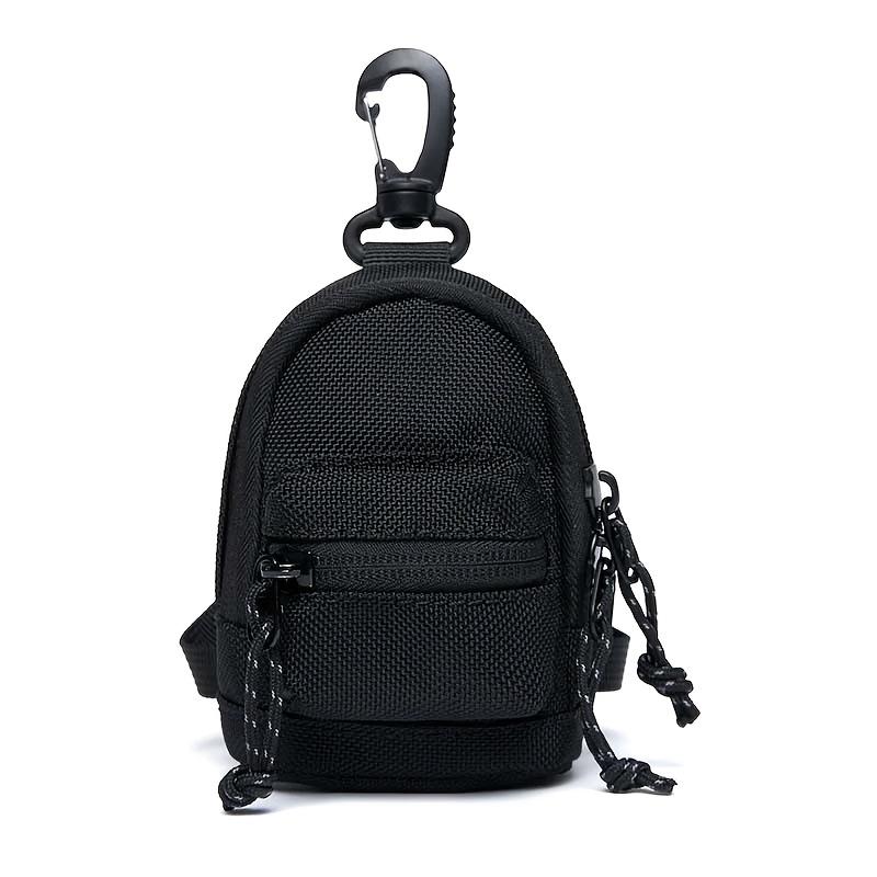 Oxford-Stoff Schlüssel- & Kopfhörer-Organizer-Tasche Atmungsaktiv, Langlebiges Mini-Etui mit Verstellbarem Riemen, Perfekt für Münzen, Kopfhörer schwarz