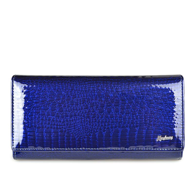 Damen-Geldbörsen aus echtem Leder, Damen-Geldbörse mit Haspe, Alligator-Geldbörse, lange Geldbörsen, Kartenhalter, Damen-Geldbörsen, Clutch 18.5*9.5*3.5cm blau