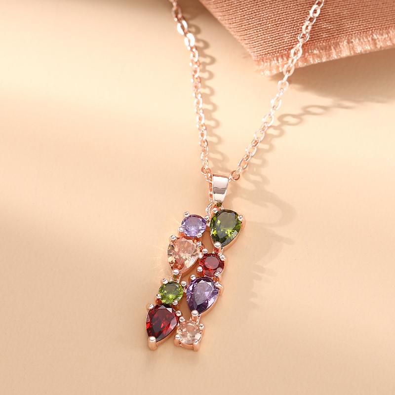 Zirkon Set Mona Lisa Zirkon Halskette Ohrringe Bunte Halskette Ohrringe Sets für Damen Luxus Mode Hochzeit Schmucksets