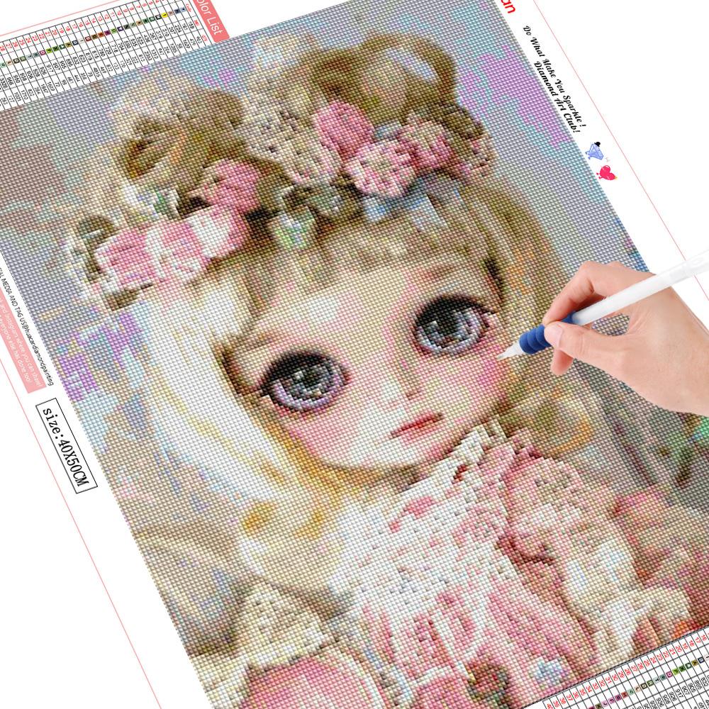 Diamant-Mosaik-Kreuzstich-Puppe, 5D-Diamant-Gemälde, volle runde Cartoon-Diamant-Stickerei 20X30