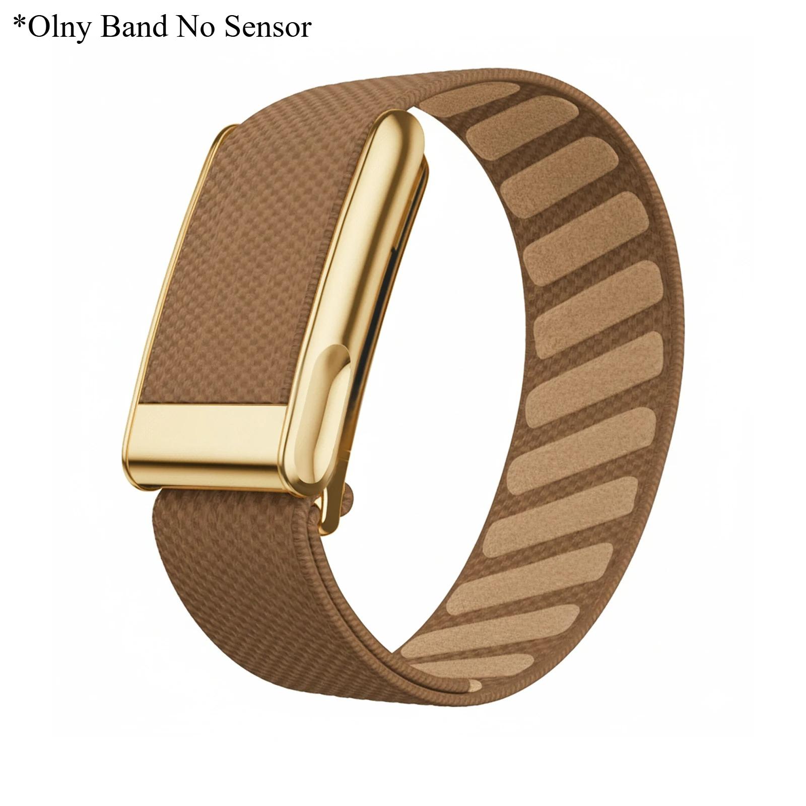 Nylon Fitnessband für Whoop 5.0 Armband für Whoop 5.0MG Gewebtes Elastisches Sportarmband mit Gold-/Silber-/Roségold Metallrahmen Whoop 5.0MG brown