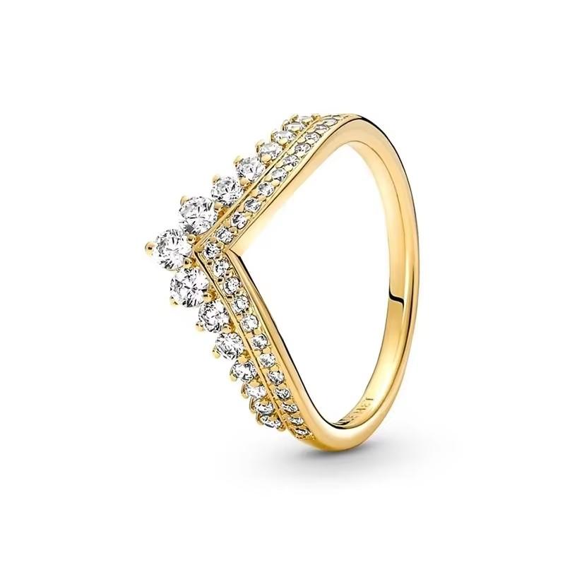 925 Sterling Silber Klassischer schillernder Ring mit Krone und runden Herzen, exquisiter leichter Luxus-Charm-Ring für Damen, Schmuckgeschenk 8&cubic zirconia weiß