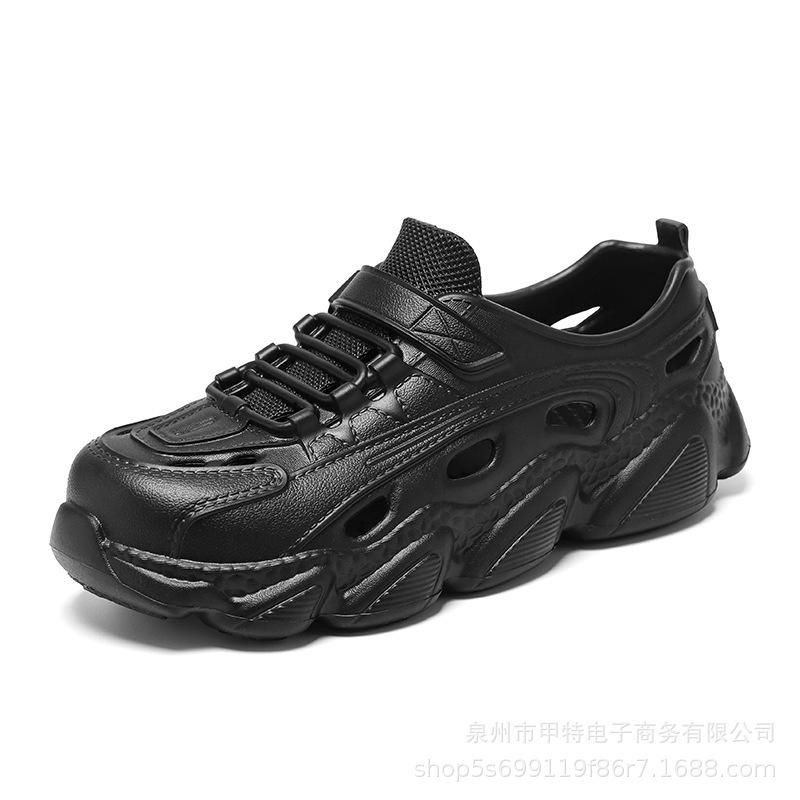 Herren Trendige Eva Sandalen Sommer Outdoor Wear Dicke Sohle Rutschfest Atmungsaktiv Coole Schuhe Strand Badeschuhe Für Damen Freizeitschuhe 35 black