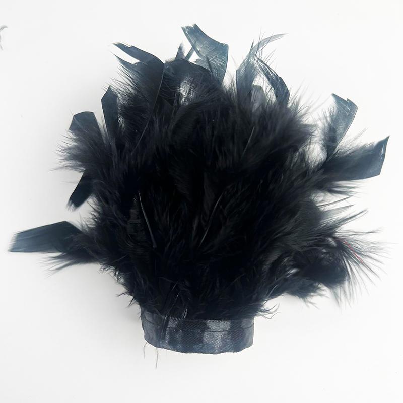 Bunte Feder Manschette Nagel Ornament Armband Für Foto Maniküre Federn Sexy Handschellen Maniküre Zubehör Armband schwarz