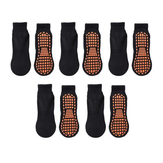 5 Paar Erwachsene Massage Socken Anti-Rutsch Baumwolle Trampolin Socken Atmungsaktiv Elastizität Kurze Yoga Sport Boden Socken schwarz