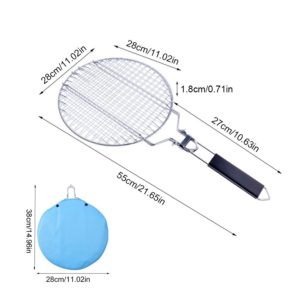 304 Edelstahl BBQ Mesh Antihaft-Grillkorb Grill Mesh-Matte Fleisch Gemüse Steak Picknick Party Barbecue-Werkzeug white
