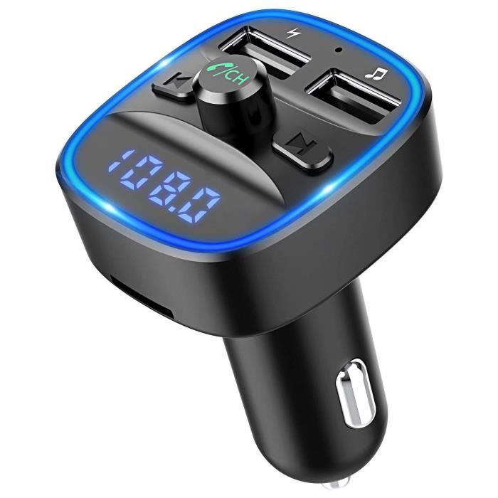 Bovon Transmetteur FM Bluetooth, Bluetooth Lecteur MP3 Adaptateur Radio sans Fil schwarz