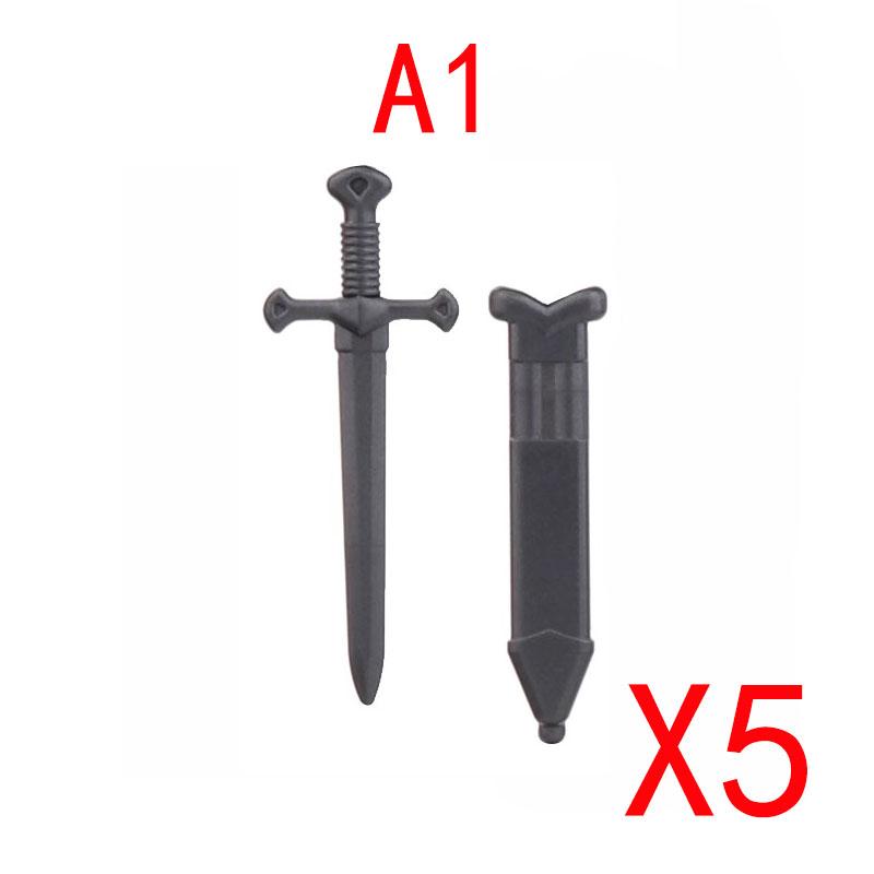 MOC Mittelalterliche Bausteine Militärfiguren Zubehör Soldat Waffen Bogen Speer Armbrust Stein Helm Schwert Spielzeug Geschenk X058