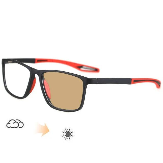 Ultraleichte Pochromische Brille für Damen Herren Vintage TR90 Sport Farbwechsel Sonnenbrille Fertige Myopie-Brille 0 bis -4.0 -1.5 beige