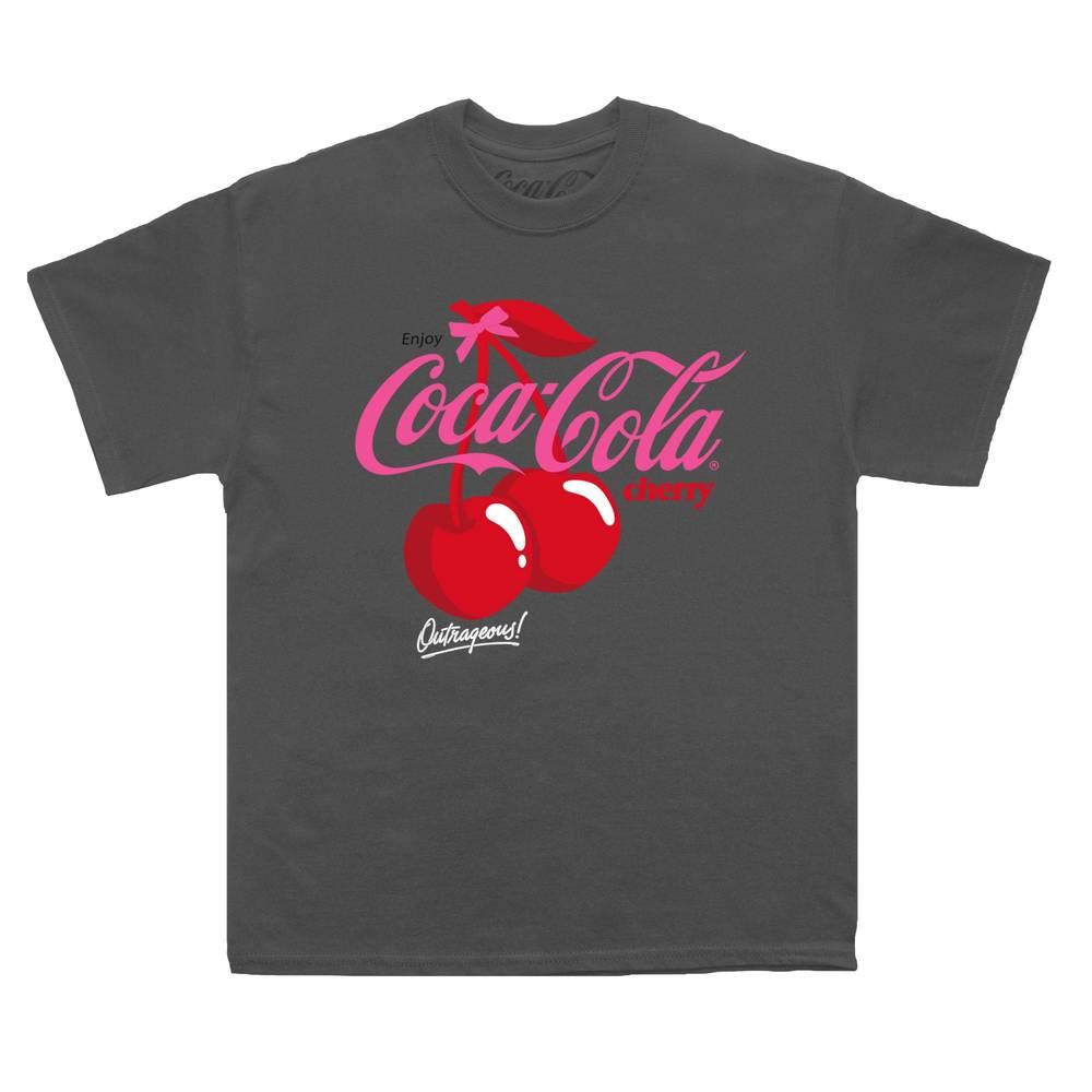 Coca-Cola Unisex-T-Shirt für Erwachsene mit Coke Bow Cherry XXL kohle