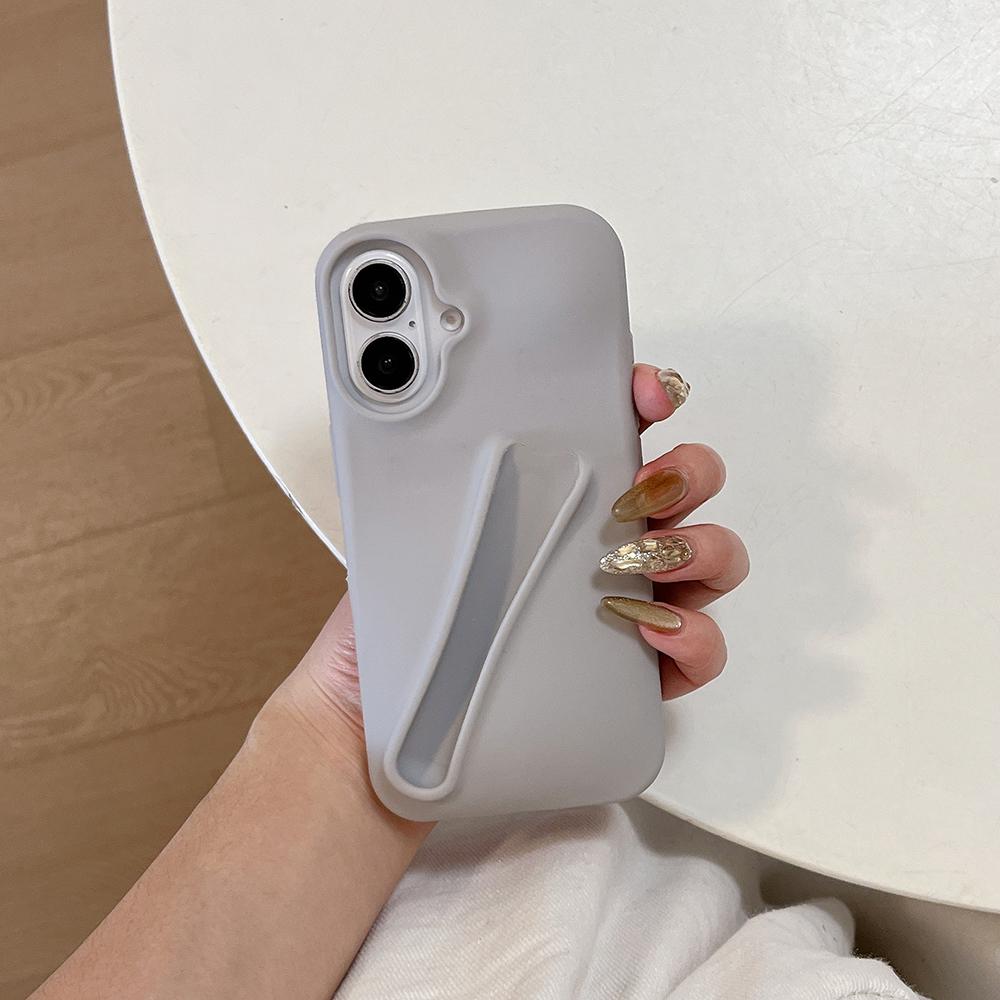 Lippenstift Silikon Handyhülle für iPhone 11 13 16 15 12 für 14 15 16 Pro 14 16 Pro Max DIY Lippenstift Lippenhalter Silikon Handyhülle iPhone 12/12 Pro grau