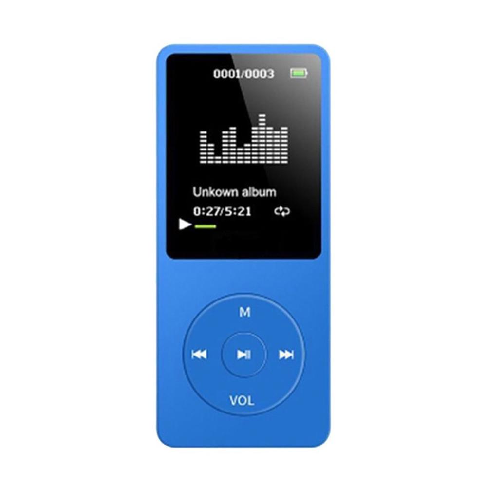 MP3/MP4-Player, 64 GB, Musik-Player, 1,8-Zoll-Bildschirm, tragbarer MP3-Musik-Player mit FM-Radio-Sprache blau