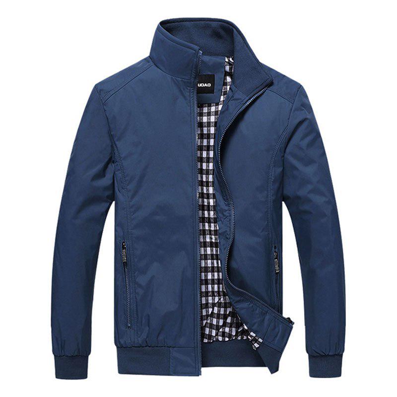 Herren Frühling Sommer Jacke Lässiger Mantel Neue Herbst Herrenmode Bequeme Koreanischer Stil Jacke Kragen XXXL blue
