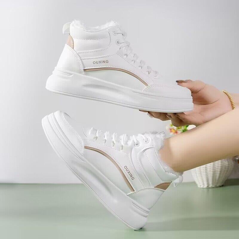 Casual Frühling High-Top Schuhe Herbst und Winter Neue Vielseitige Casual Turnschuhe frauen Weiße Schuhe Dicken Boden Schuhe 40