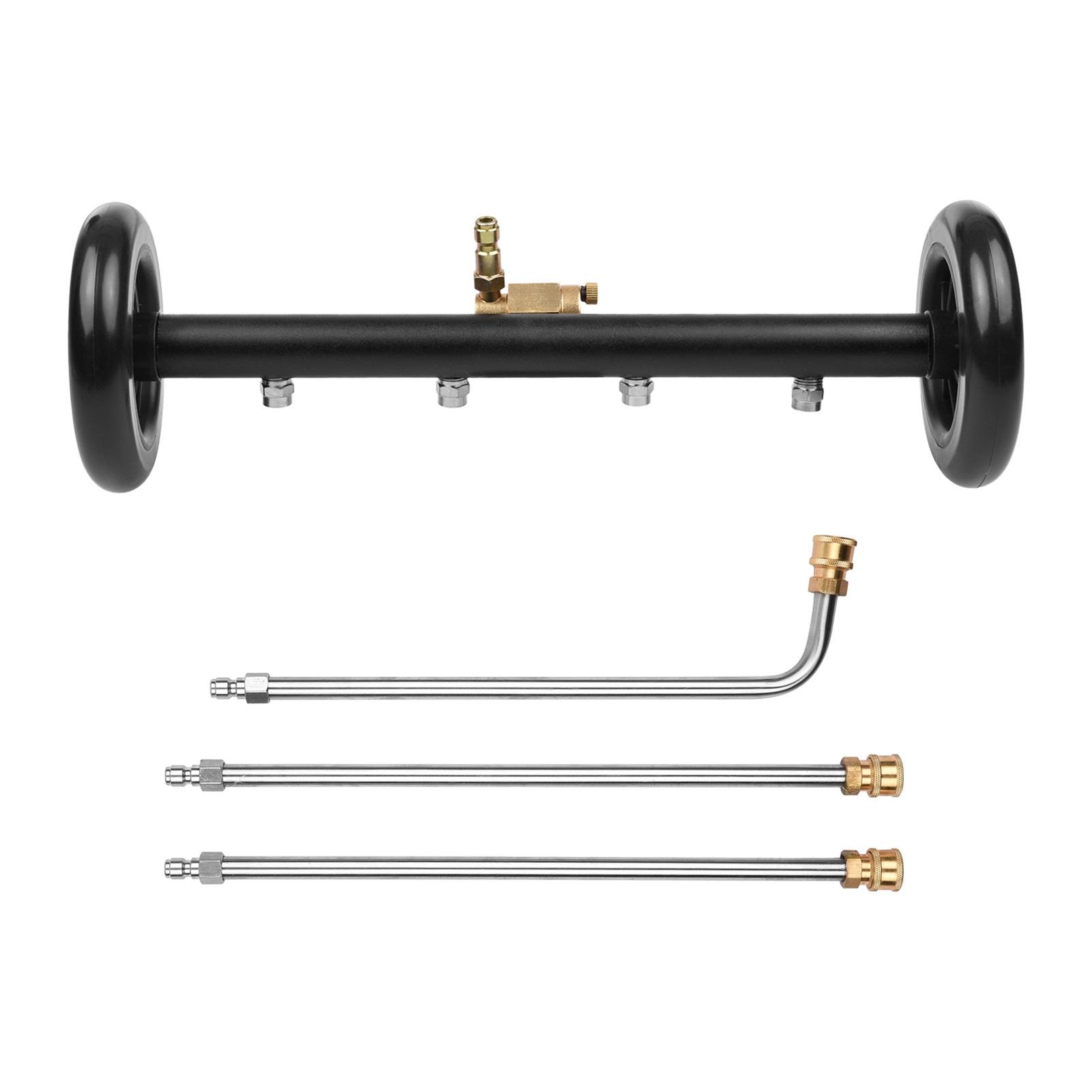 16-Zoll-2-in-1-Unterwagen-Hochdruckreiniger, Oberflächenreiniger, Hochdruckreiniger-Aufsatz, Wasserbesen schwarz