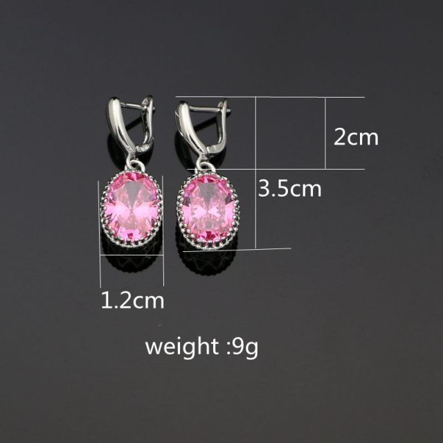 Natürliche ovale Mystic Rainbow Zirkonia-Ohrringe aus 925er Sterlingsilber, Schmuck, Tropfen-Kronen-Ohrringe für Frauen