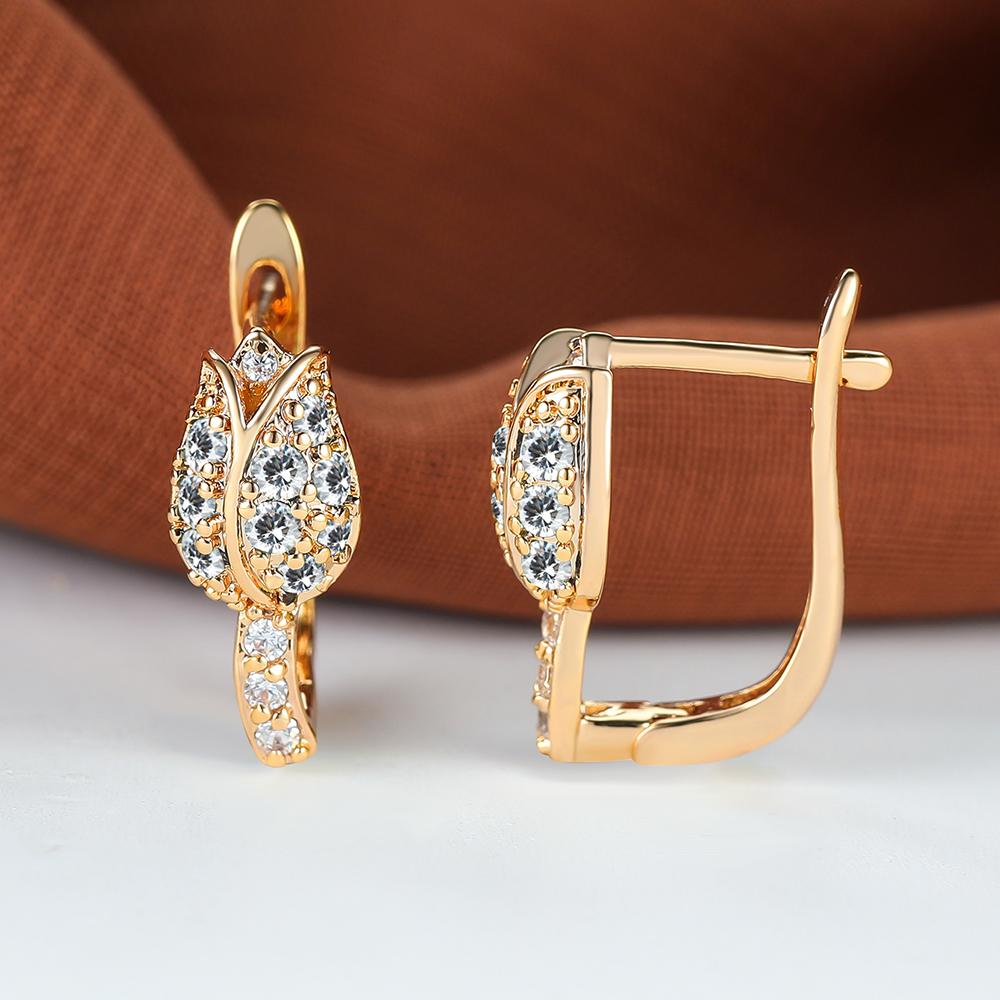 Rot Gelb Blau Grün Stein Rose Blume Ohrringe Vintage Gold Farbe Braut Ohrringe Blume Mehrfarbige Zirkon Ohrringe Valentinstag Schmuck weiß