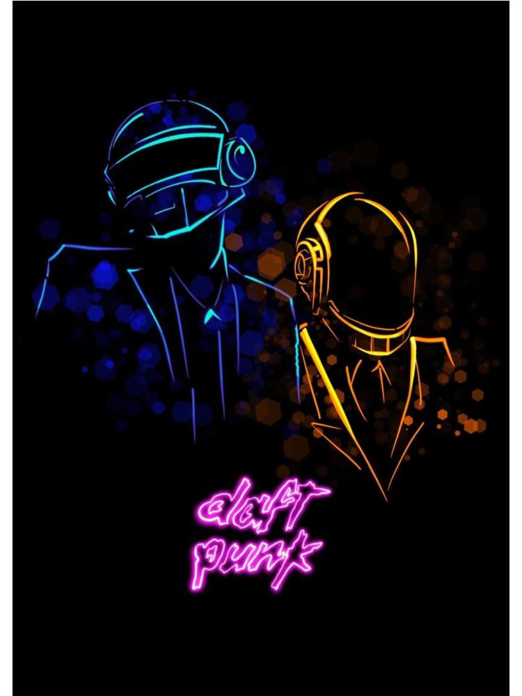 Neon Daft Punk Random Access Memories Musik Album Cover Poster Leinwand Malerei HipHop Pop Musik Star Wand Bild Zimmer Dekor 70x120cm No Fram