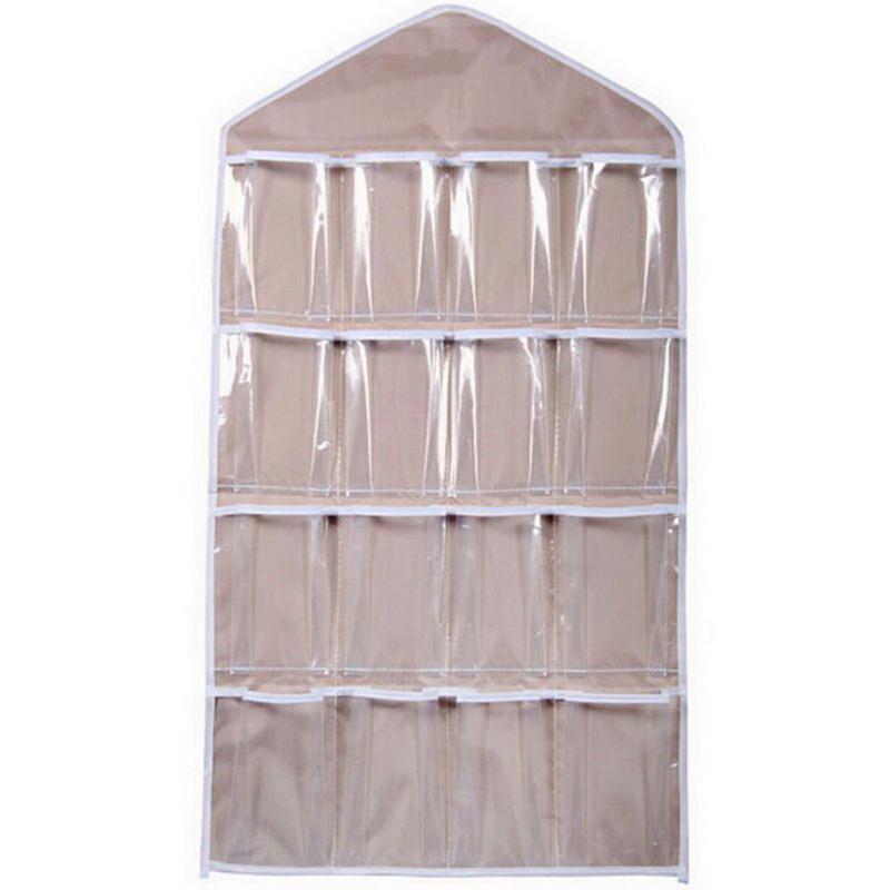 Regal zum Aufhängen, Schlafzimmer, Wand, Tür, Schrank, Aufbewahrungsnetz, Kinderspielzeug, Organizer, Tasche beige