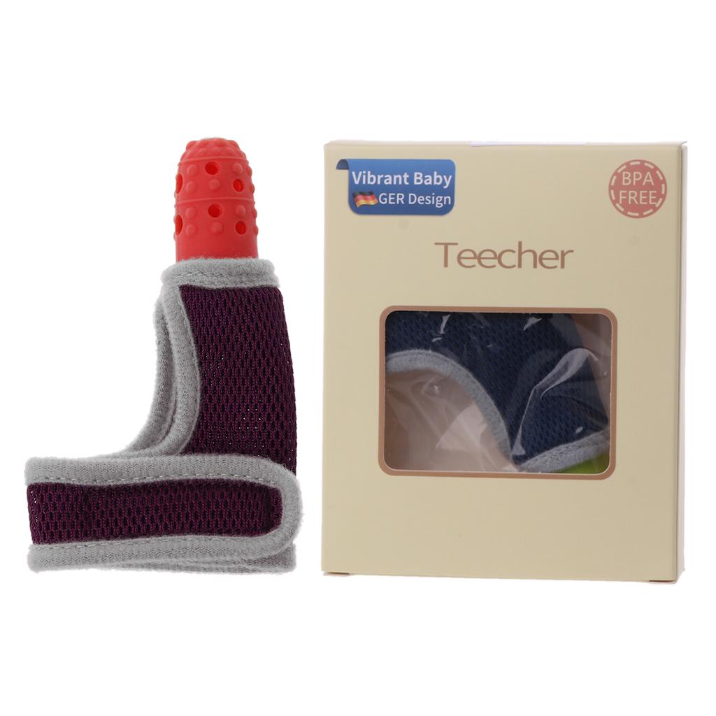 Fingerschutz für Kinder, stoppt Daumenlutschen, Handgelenkband, Baby-Stillhandschuhe, Beißring, Schnuller rot