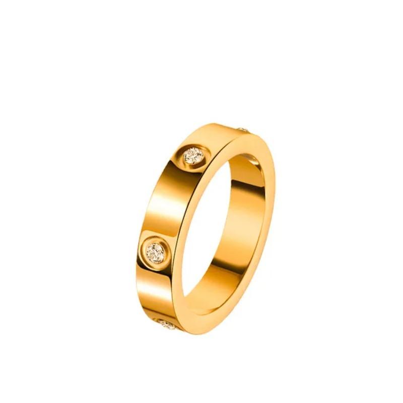 925 Silber Mode Rose Gold Liebe Ring Frauen Männer Paar Kristall Ring Hohe Schmuck Hochzeit Ring Geschenk 6 gold