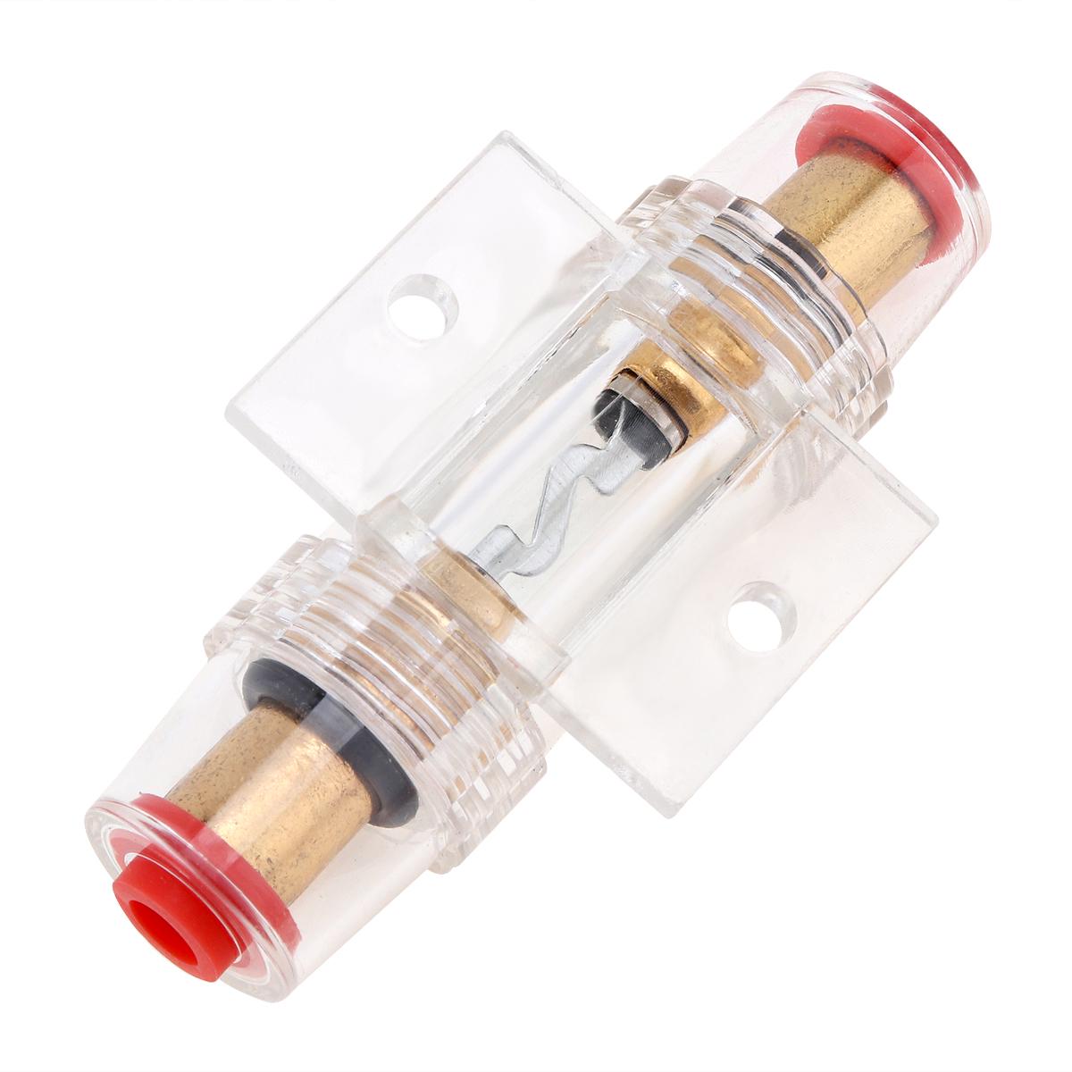 Auto-Audio-Refit-Sicherungshalter, 8 Gauge, 60 A, DC 12 V, Auto-Stereo-Audio-Leistungsschalter, Inline-Sicherung transparent