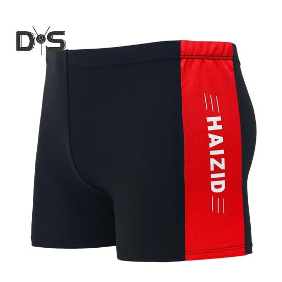 Erwachsene Männer Badehose Mid-rise Elastische Taille Patchwork Farbe Wasserabweisende Bademode Schnell Trocknende Badehose Badeshorts 2XL rot