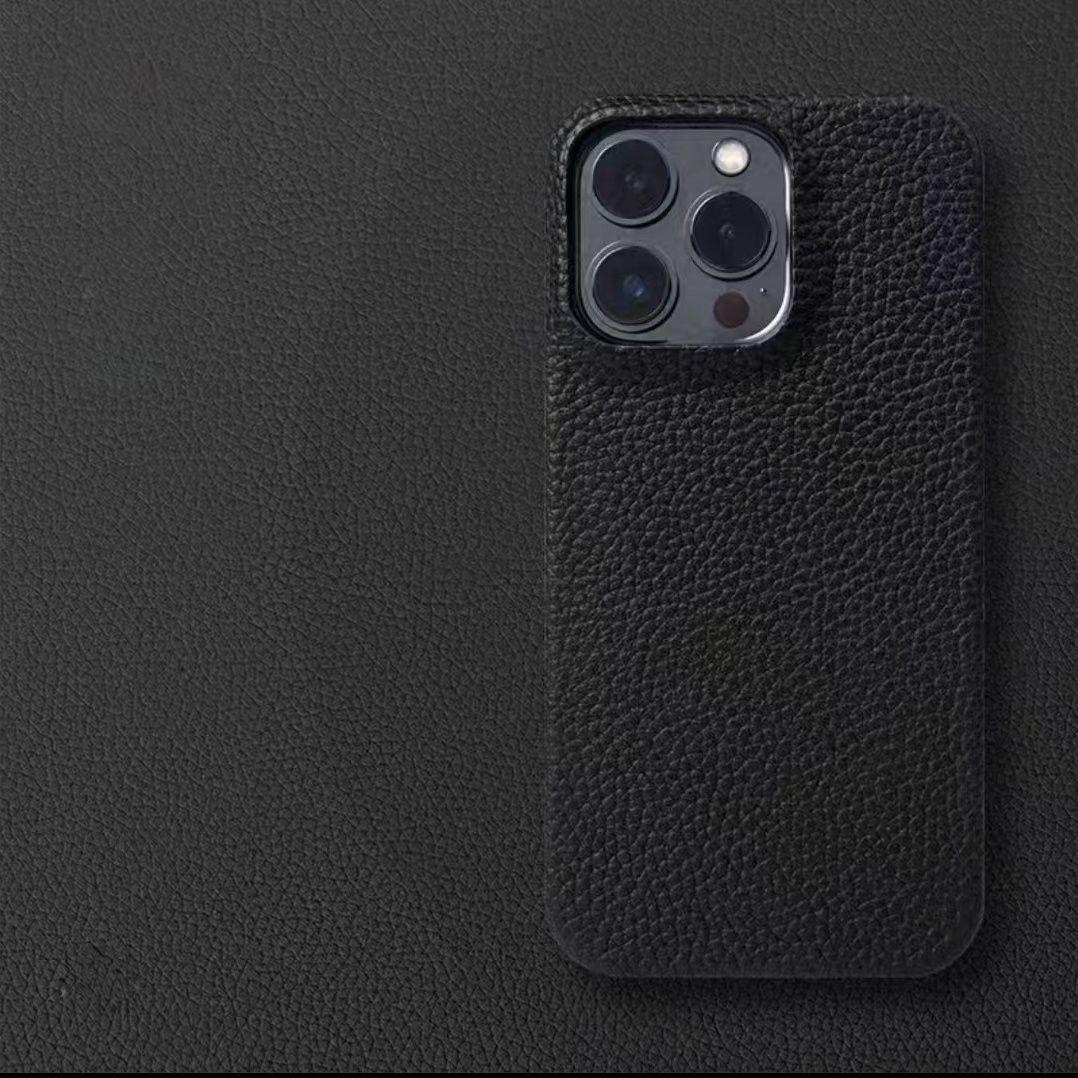 Handyhülle mit Lederstruktur für iPhone 16 ProMax - Mehrere Farben, weiche, sturzfeste Handyhülle aus Silikon für Apple iPhone 16/15/14/13/12/11/Plus/Pro Apple 15Promax schwarz