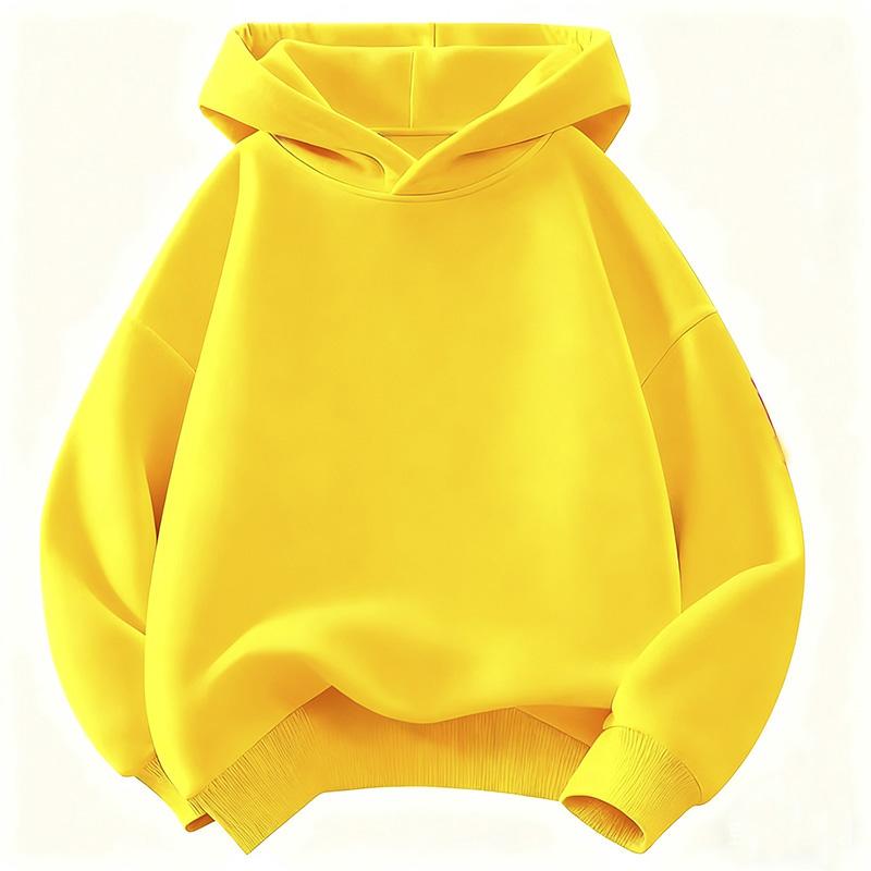 Kinder Mode Kinder Junge Hoodies 2026 Frühling Herbst Mädchen Freizeit Hoodies Sweatshirt Kinder Einfarbig Hoodies Sweatshirt 150 yellow