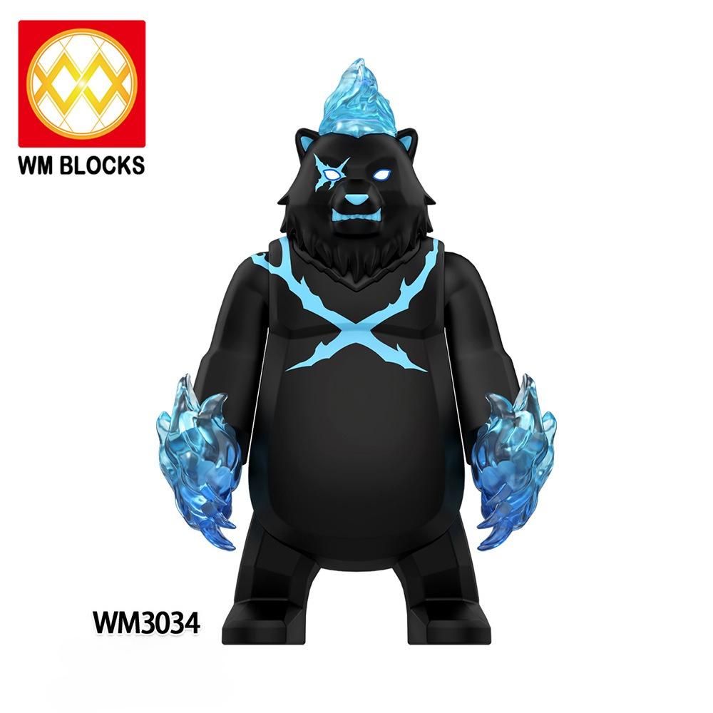 WM6221 Animationsserie Tier Bär Actionfiguren Modelle Montage Bausteine Schilde Schwert Zubehör Spielzeug für Kinder Geschenke