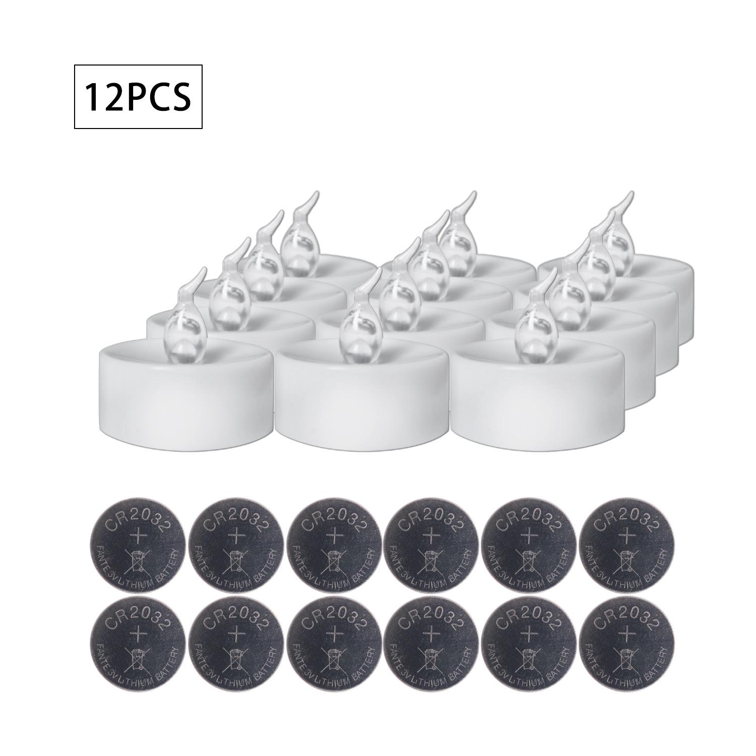 12 Stück/Packung flackernde flammenlose LED-Kerzen, Teelicht, Flackern, Party, Hochzeit, Kerzen, Sicherheit, Heimdekoration, Beleuchtung 12pcs