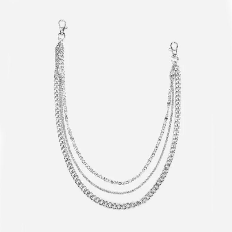 Punk Hiphop Körper Kette Trendy Gürtel Taille Kette Für Frauen Männer Hosen Kette Multi Layer Hosen Schlüsselbund Schmuck Jeans geschenke silber