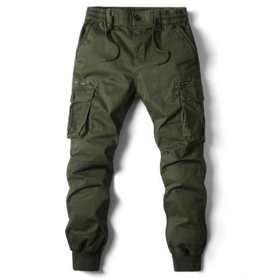 Cargo Hosen Männer Jogging Casual Hosen Baumwolle Volle Länge Military Herren Streetwear Herren Arbeit Taktische Hosen Plus Größe 38 armee grüne