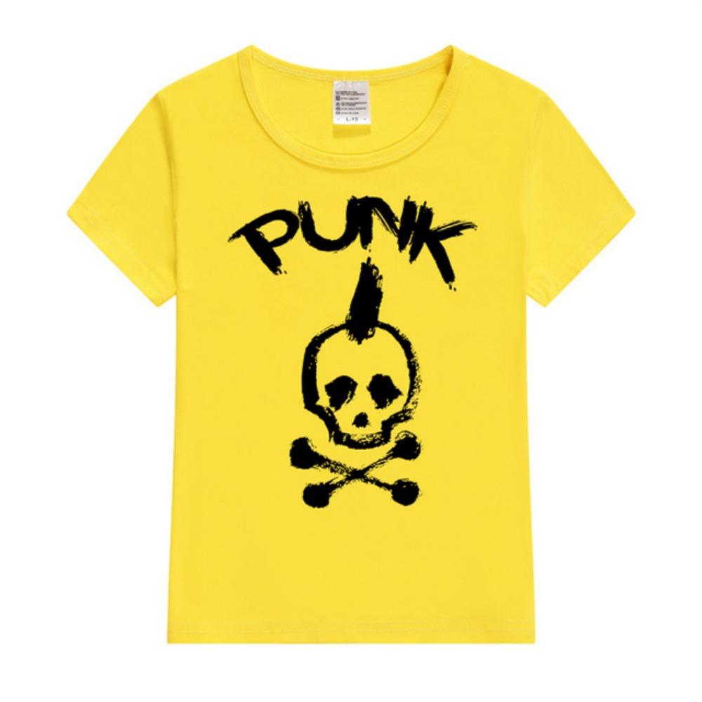 Sommer Punk Baby T-Shirt Cartoon Kinder T-Shirts Druckmuster Kinderbekleidung Kurzarm T-Shirt für Jungen Mädchen Tees 7-8T(140cm)