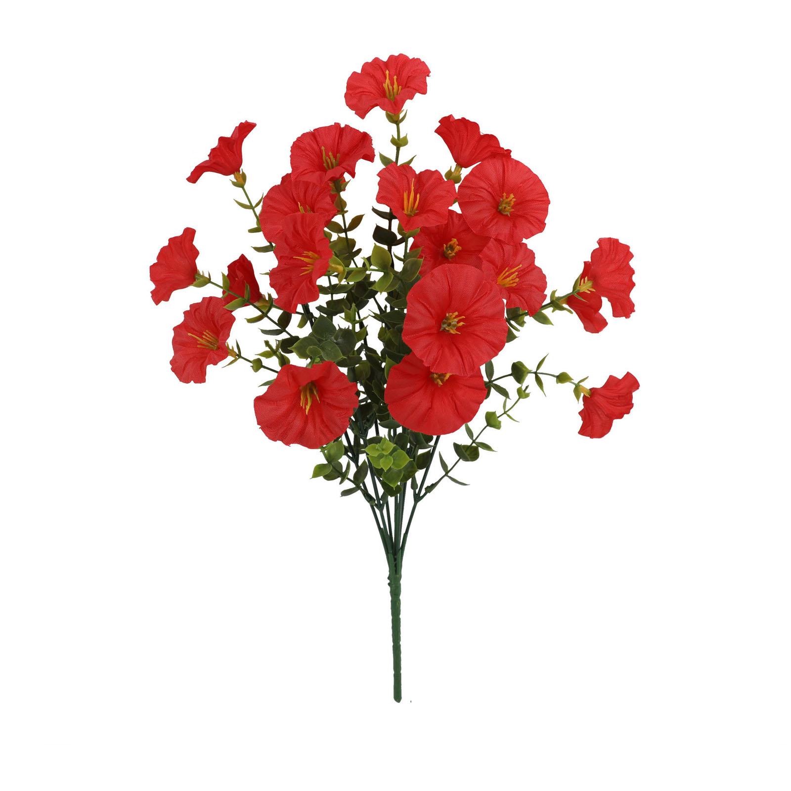 Künstliche Blumen, Heimdekoration, Außenzaun, Bonsai, Kunstblumen One Size rot