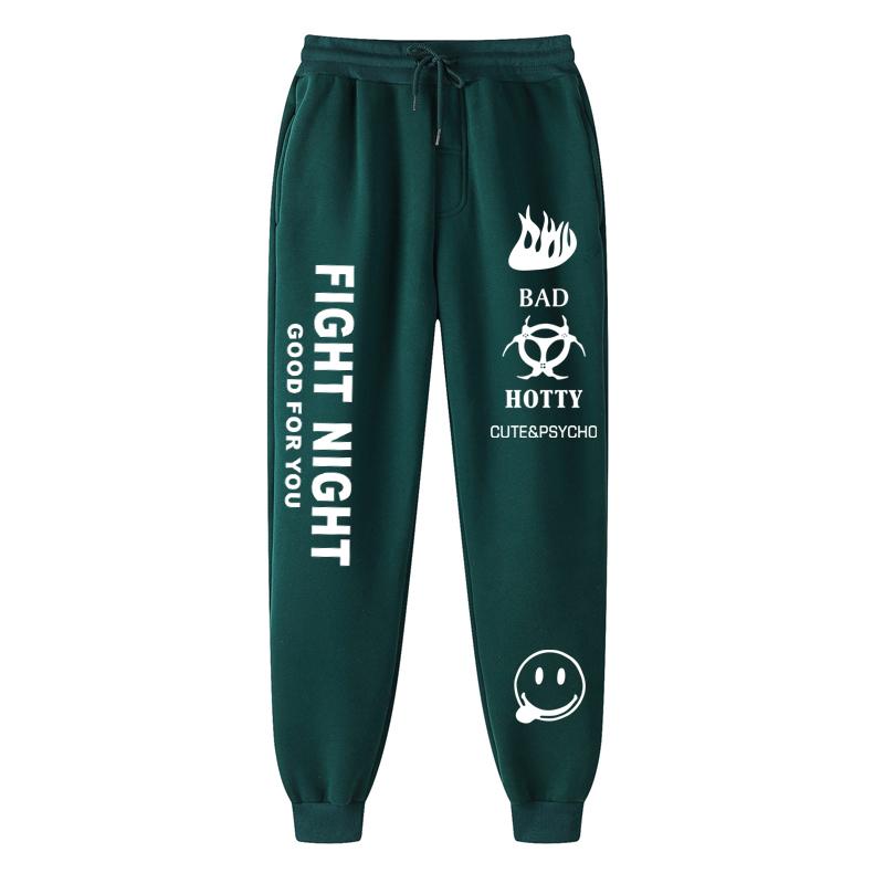 2022 herbst winter Brief Drucken Jogginghose Baggy Hosen Frauen Jogger Harajuku Bleistift Hose Hosen Mittleren taille Schweiß Hosen S dunkelgrüne