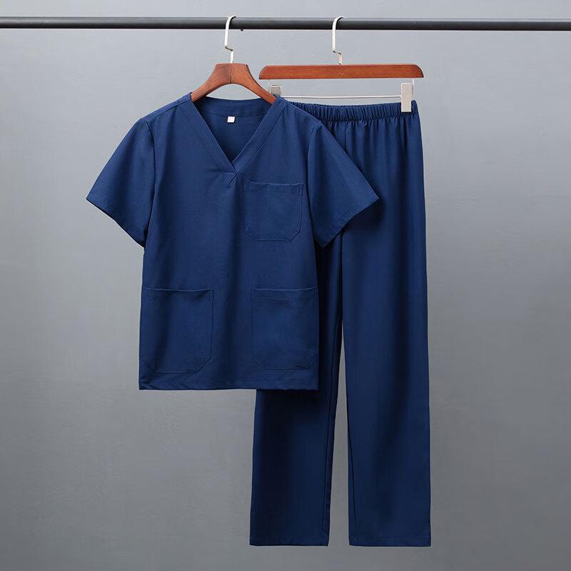Unisex-Kasack aus Polyester-Baumwolle für Ärzte und Krankenschwestern women's style; XXL navy blau