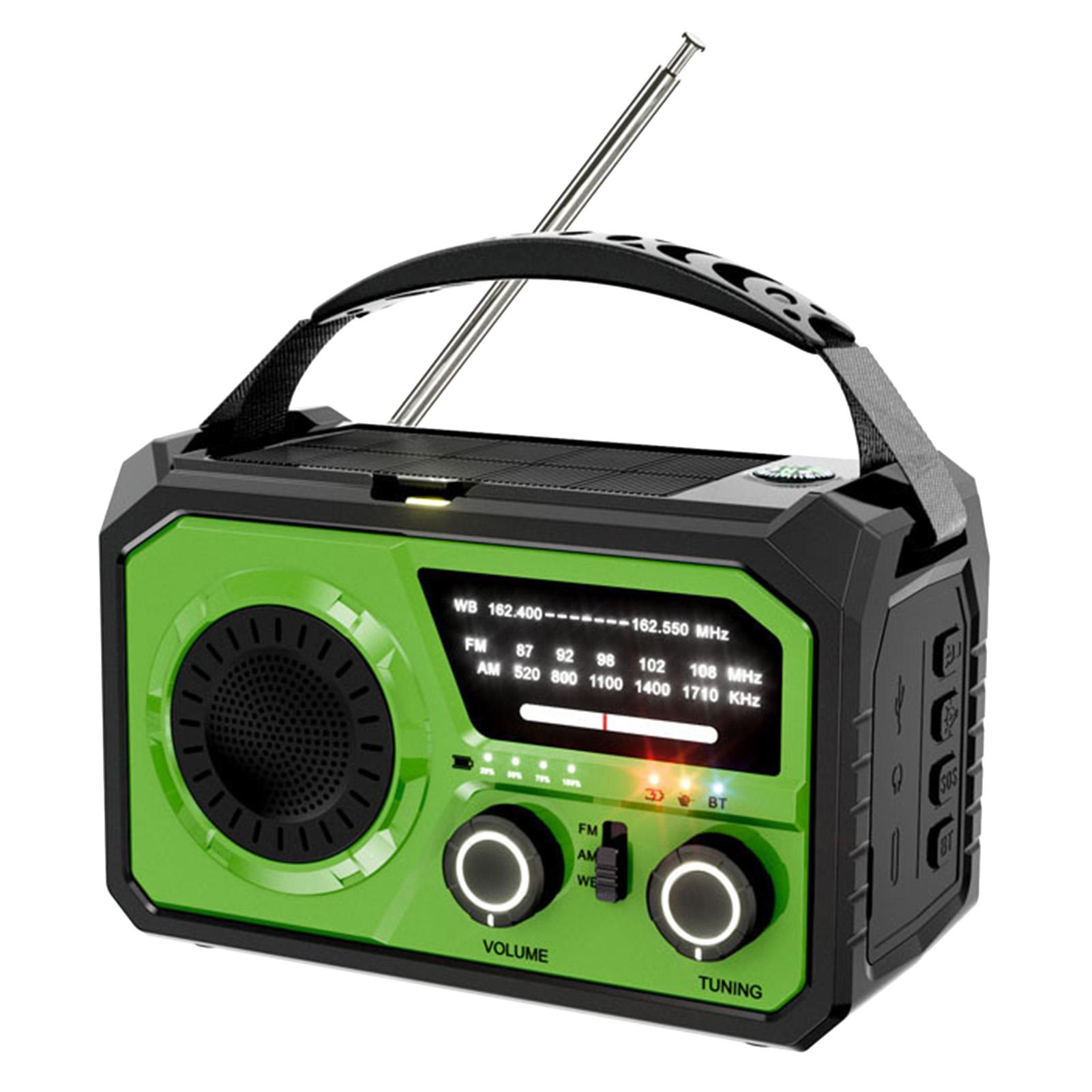 16000mAh Handkurbel Notfall Radio Drahtlose Handkurbel Wetter Radio NOAA/AM/FM Tragbare Solar grün