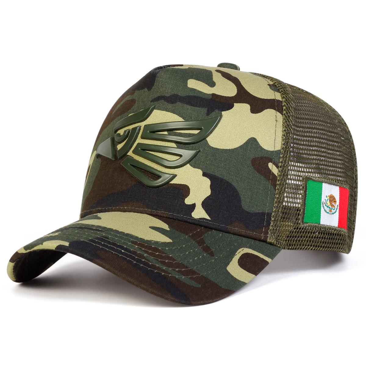 Unisex Mexikanische Adler Dekoration Verstellbare Atmungsaktive Mesh Baseballkappe Hip Hop Caps Frühling Sommer Outdoor Sport Reise für Frauen Männer camouflage
