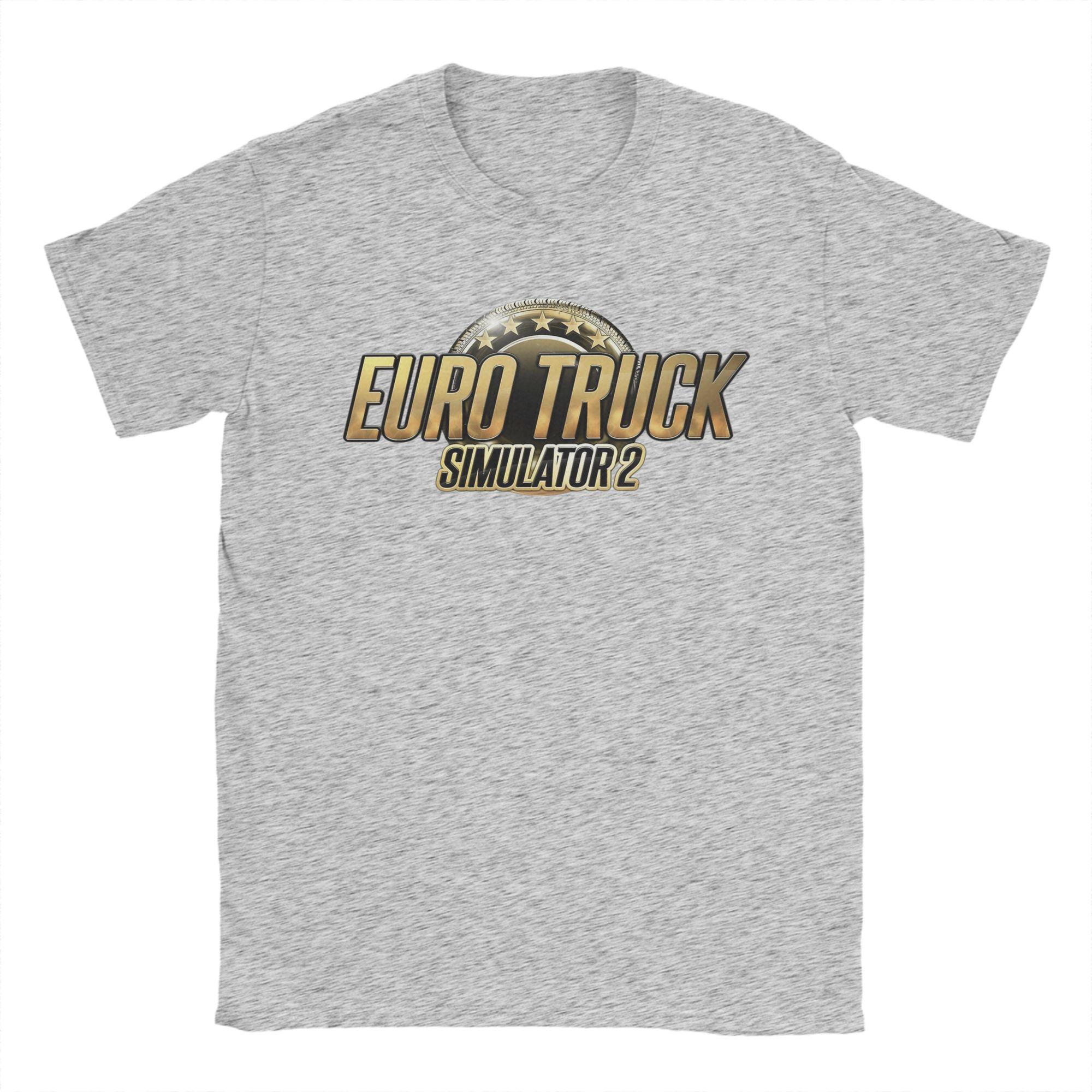 Spiel Euro Truck Simulator 2 Herren T-Shirts Freizeit-T-Shirts Kurzarm Rundhals T-Shirts Baumwolle Sommer Oberteile 4XL