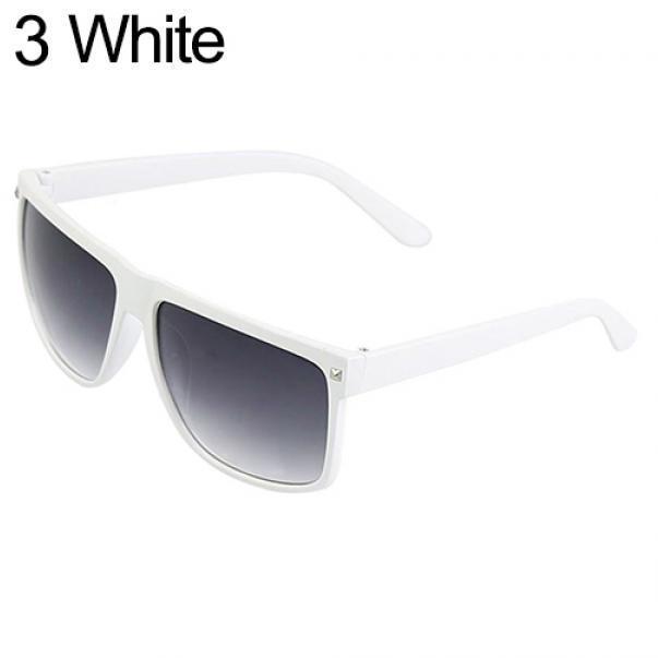 Rahmen Herren Damen Sonnenbrillen Kunststoff Retro Quadratisch Vintage Zubehör weiß