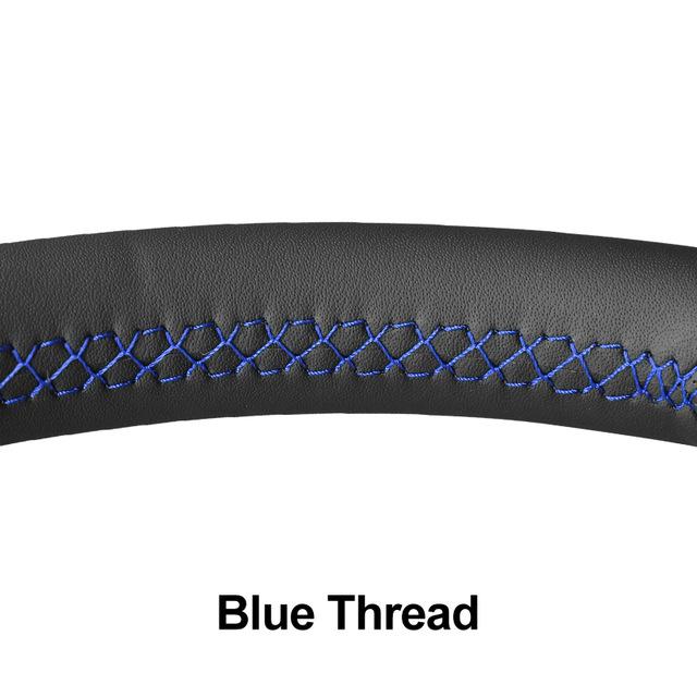 Schwarze Autolenkradabdeckung aus PU-Leder für Opel Astra 2015-2021 Corsa Combo Mokka 2018-2021 Grandland X Insignia CT 2017-2021 blau