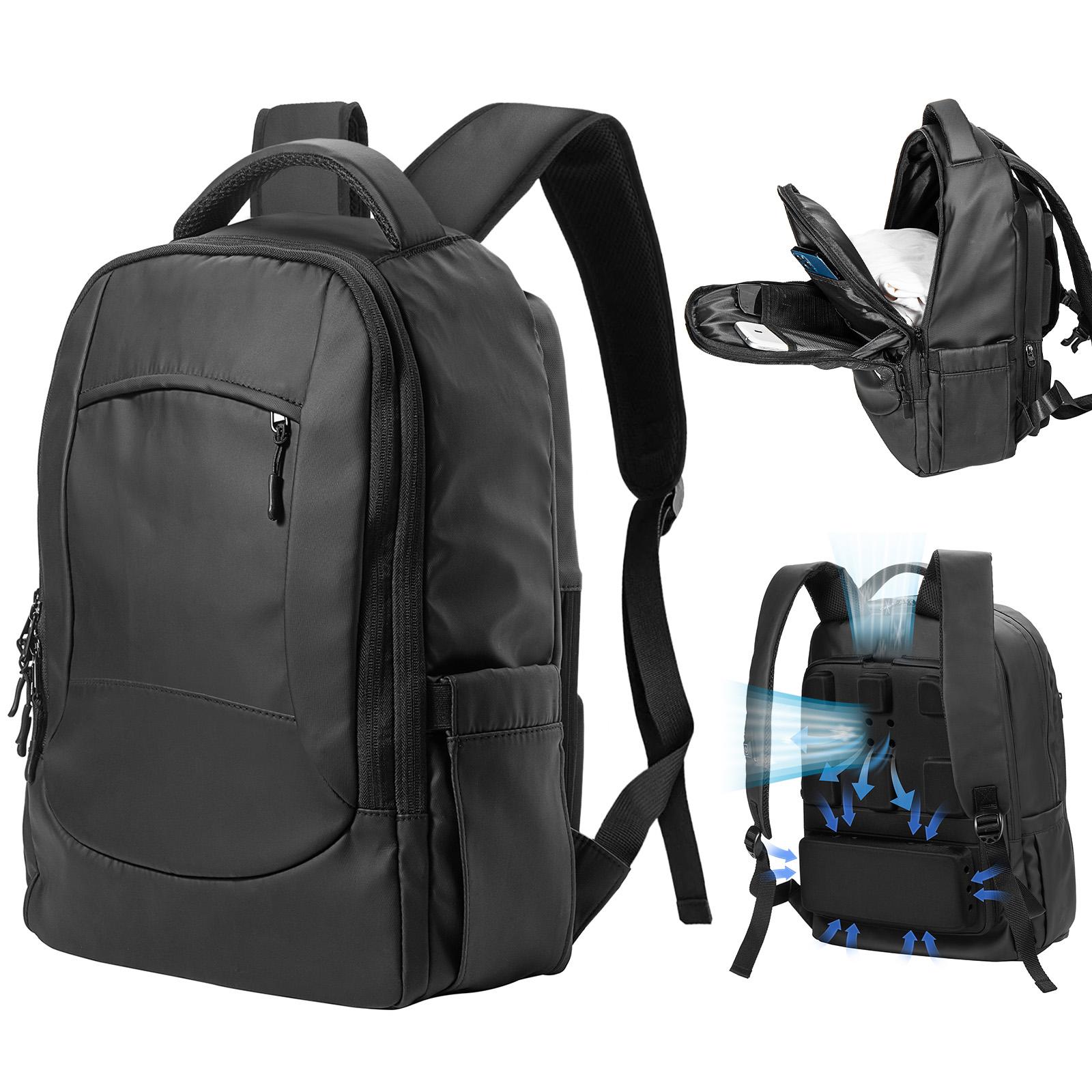 Lixada Rucksack mit USB-Powered Cooling Fan Große-Kapazität Laptop Rucksack Kompatibel mit 16 schwarz
