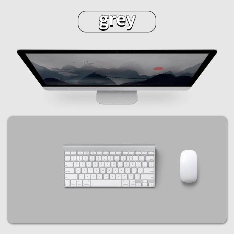 Plus Size Büro-Schreibtisch-Schutzmatte, PU-Leder, wasserdichtes Mauspad, Desktop-Tastatur, Schreibtisch-Pad, Gaming-Mauspad, PC-Zubehör 90*45cm grau