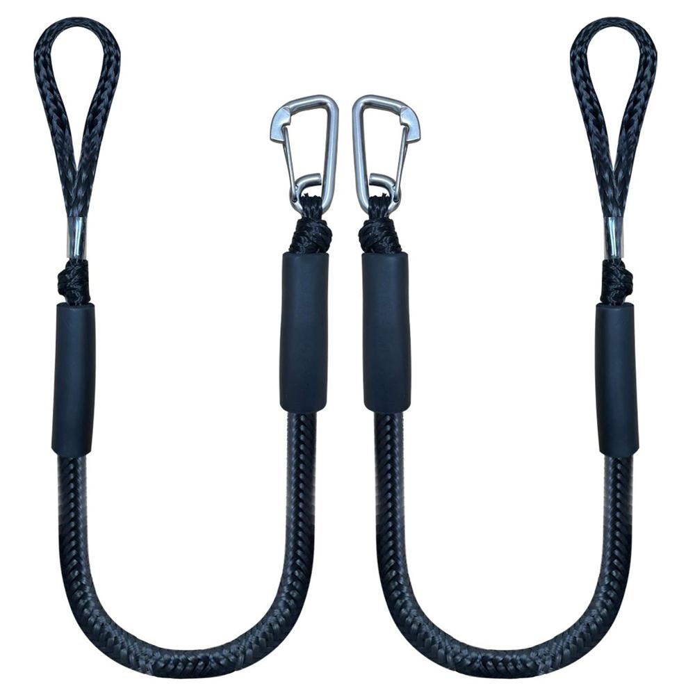 2 Stück 4ft Bungee Festmacherleinen mit Haken für Boot, Jetski, Ponton, Kajak, Wasserfahrzeug