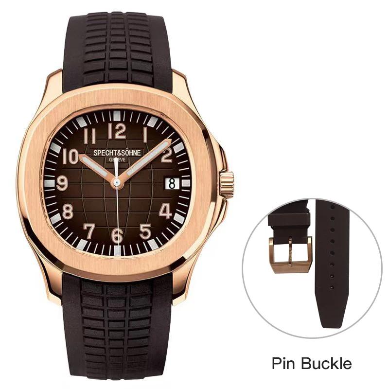 Specht&Sohne 2025 Neue Luxus-Herrenuhren Luxus-Automatikuhr für Herren Edelstahl Saphir 8215 Mechanische Armbanduhr Japan 8215 movement beige