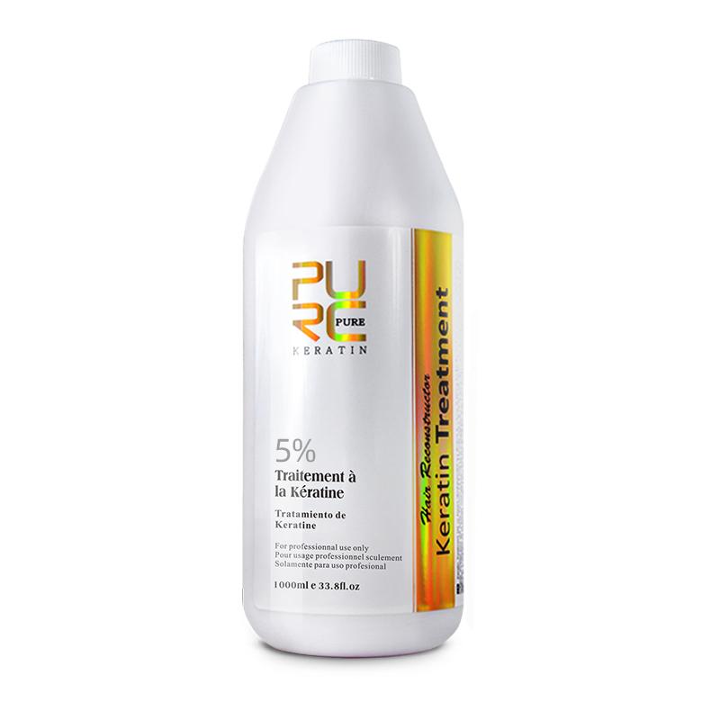 PURC 1000ml Keratin Haarbehandlung Glättung für lockiges krauses Haar Reparatur geschädigtes Haar Pflegeprodukte 5 Degree Keratin weiß