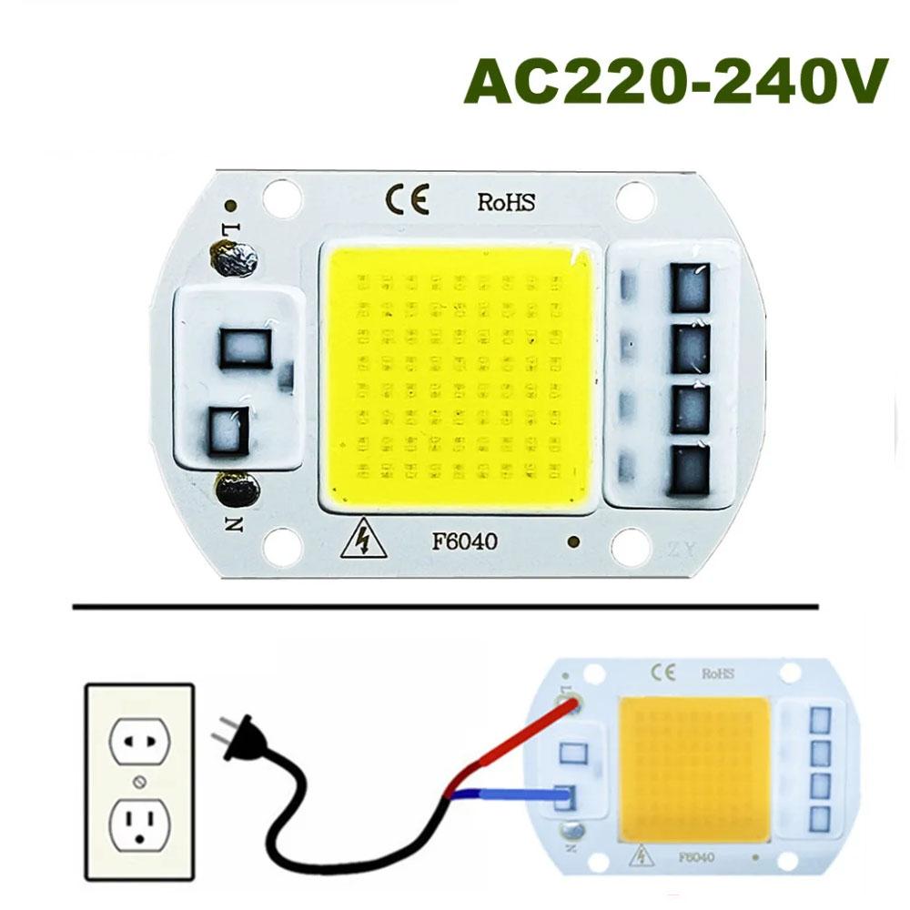 2 Stück 220V COB Chip LED Lampe 10W 20W 30W 50W Smart IC Kein Treiber erforderlich LED Glühbirne 3W 5W 7W 9W für Flutlicht Scheinwerfer Beleuchtung 220V 10W rosa