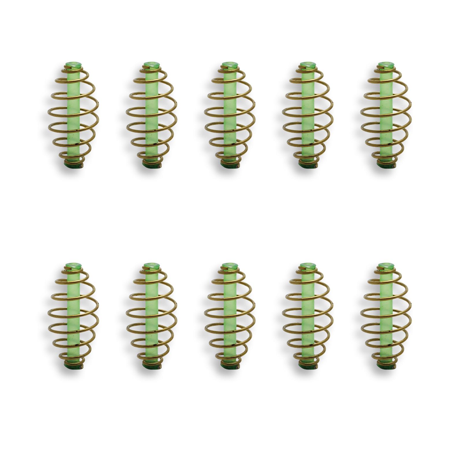 10 Stück Angeln Futterkorb mit Feder Karpfenangeln Ausrüstung Werkzeuge Futterkorb Köderwerfer Futterspirale Inline Method Feeder S