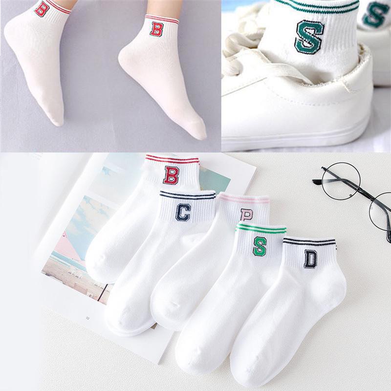 5 Pairs Socken Frauen Cartoon Nette Knöchel Casual Socken Weibliche Farbe Baumwolle Atmungsaktive Sport-Socken Hipster Obst Herz Druck
